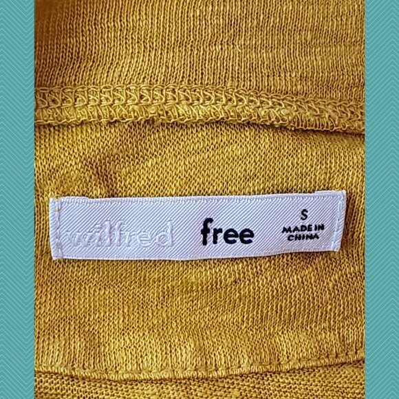 Wilfred Free Bright Yellow Linen Boxy Fit Crewneck Long Sleeve - Picture 4 of 4